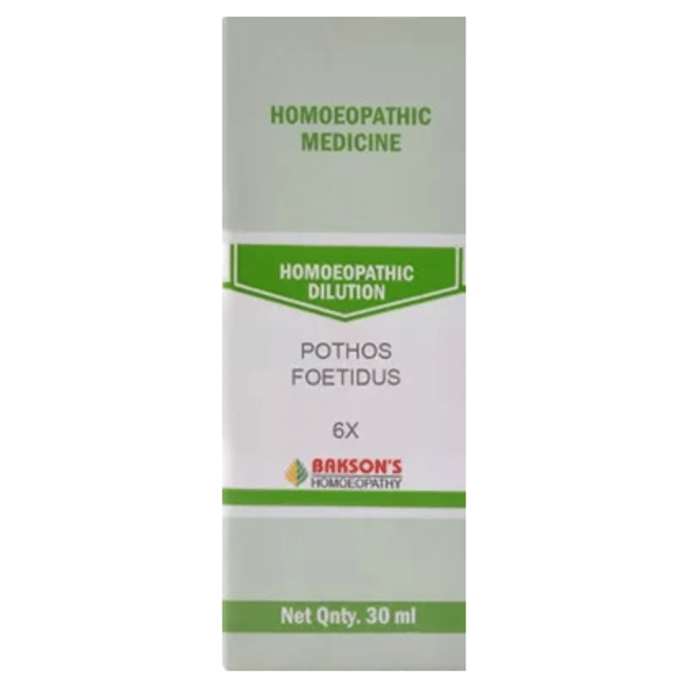 Bakson's Homeopathy Pothos Foetidus Dilution 6X Bakson's Homeopathy Pothos Foetidus Dilution 6X