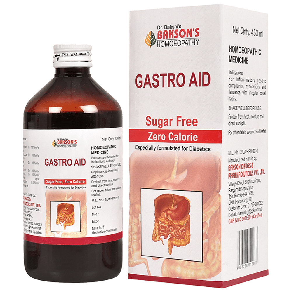 Bakson's Homeopathy Gastro Aid Syrup Sugar Free Bakson's Homeopathy Gastro Aid Syrup Sugar Free