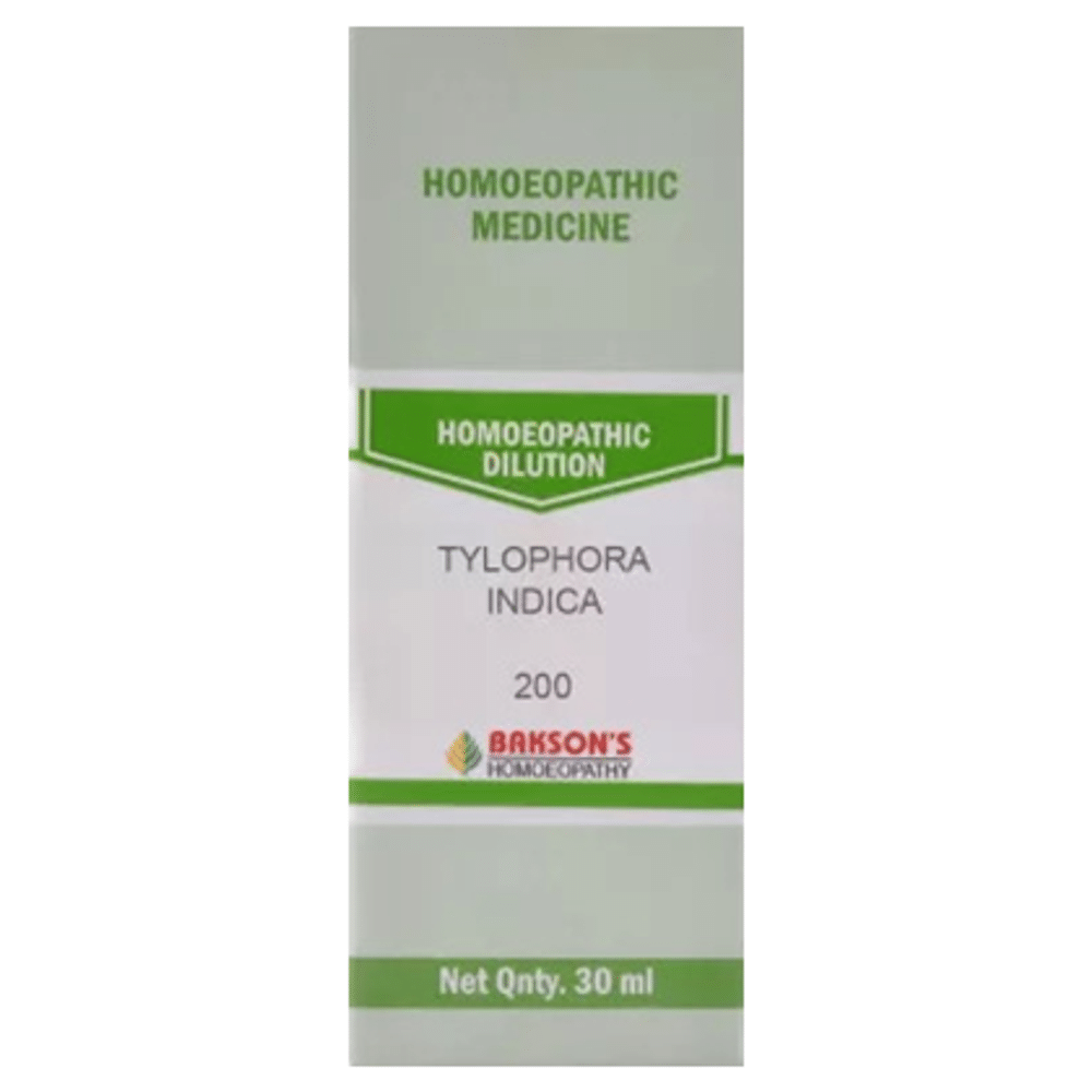 Bakson's Homeopathy Tylophora Indica Dilution 200 Bakson's Homeopathy Tylophora Indica Dilution 200