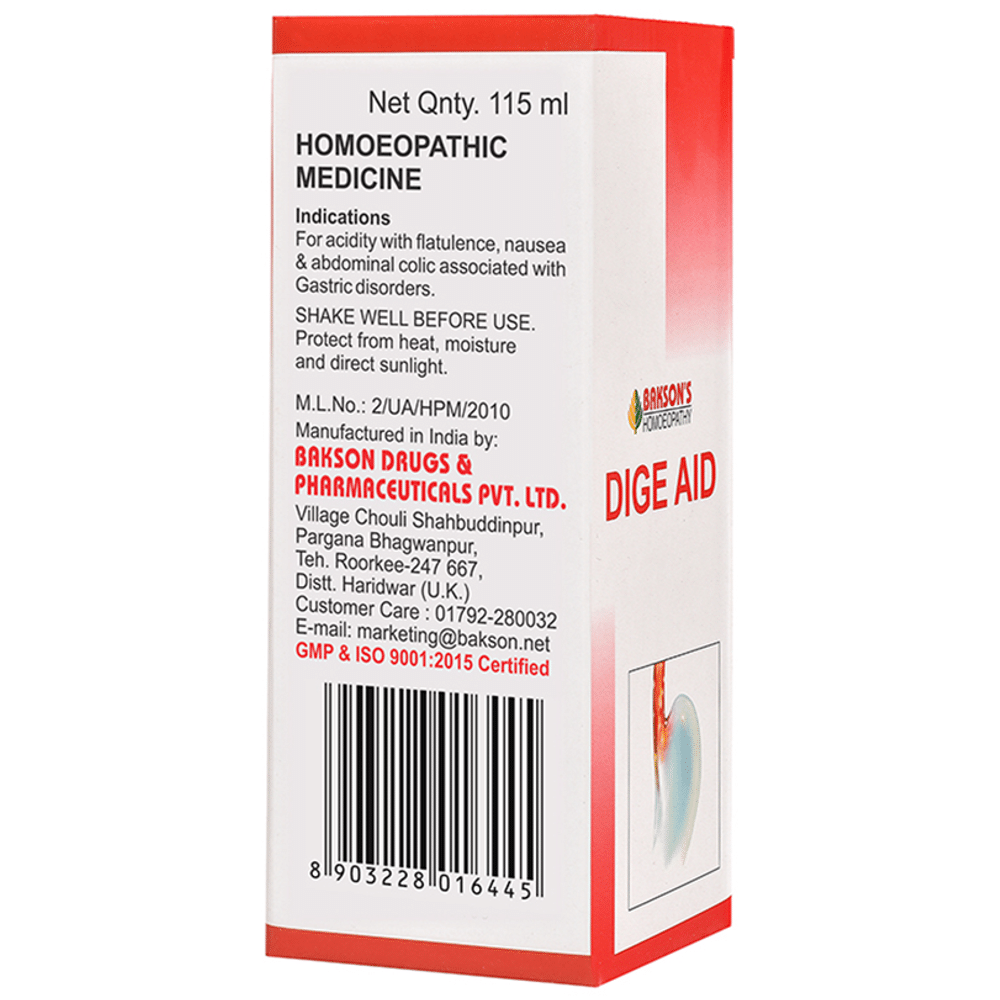 Bakson's Homeopathy Dige Aid Syrup Bakson's Homeopathy Dige Aid Syrup