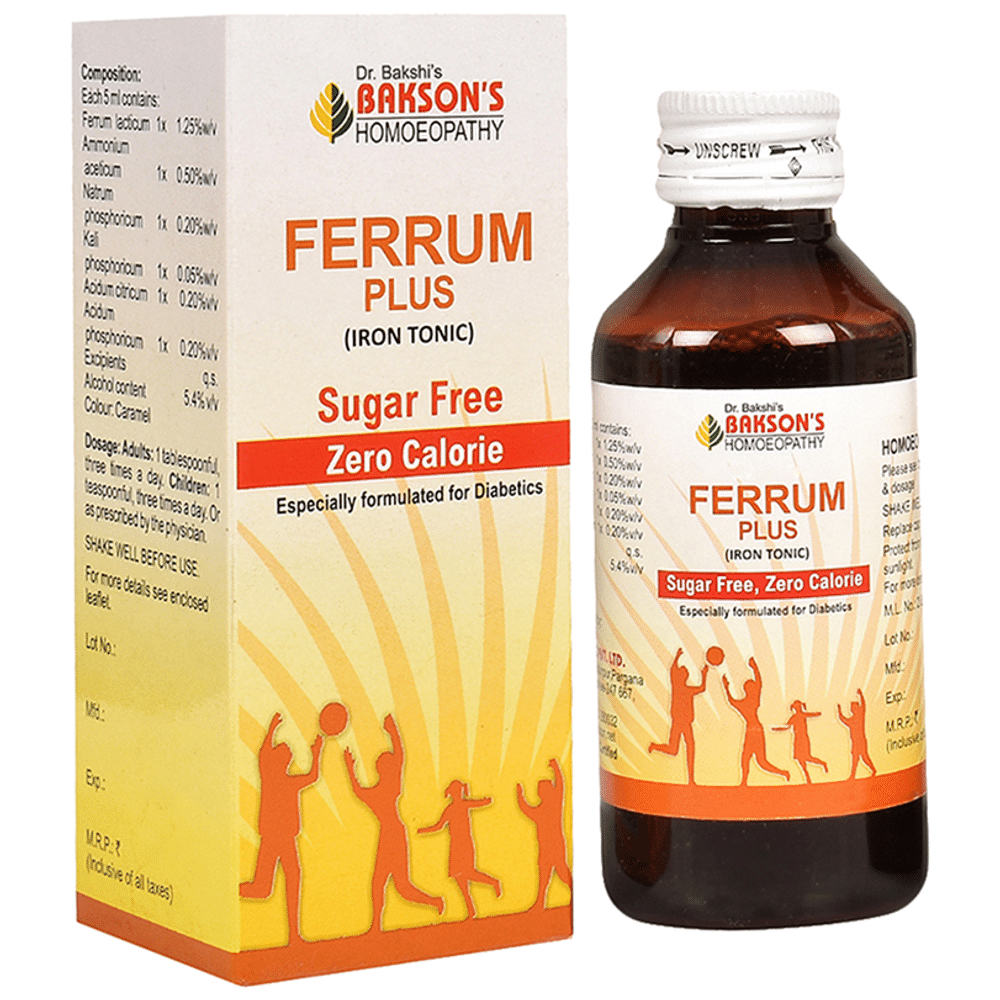 Bakson's Homeopathy Ferrum Plus Iron Tonic Sugar Free Bakson's Homeopathy Ferrum Plus Iron Tonic Sugar Free