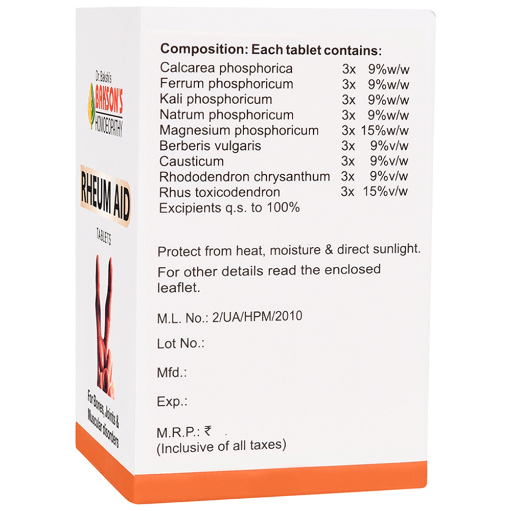 Bakson's Homeopathy Rheum Aid Tablet Bakson's Homeopathy Rheum Aid Tablet