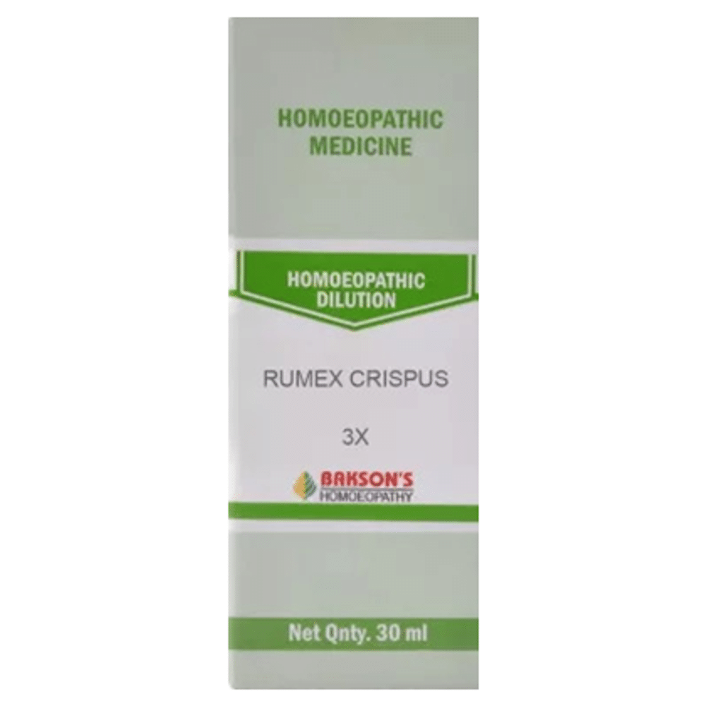 Bakson's Homeopathy Rumex Crispus Dilution 3X Bakson's Homeopathy Rumex Crispus Dilution 3X