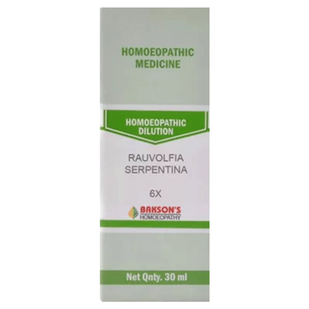 Bakson's Homeopathy Rauvolfia Serpentina Dilution 6X Bakson's Homeopathy Rauvolfia Serpentina Dilution 6X
