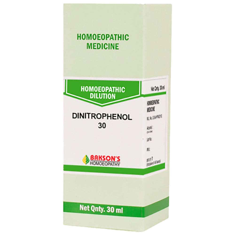 Bakson's Homeopathy Dinitrophenol Dilution 30 Bakson's Homeopathy Dinitrophenol Dilution 30