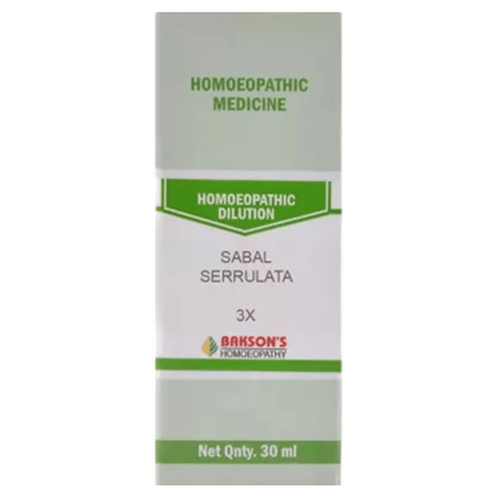 Bakson's Homeopathy Sabal Serrulata Dilution 3X Bakson's Homeopathy Sabal Serrulata Dilution 3X