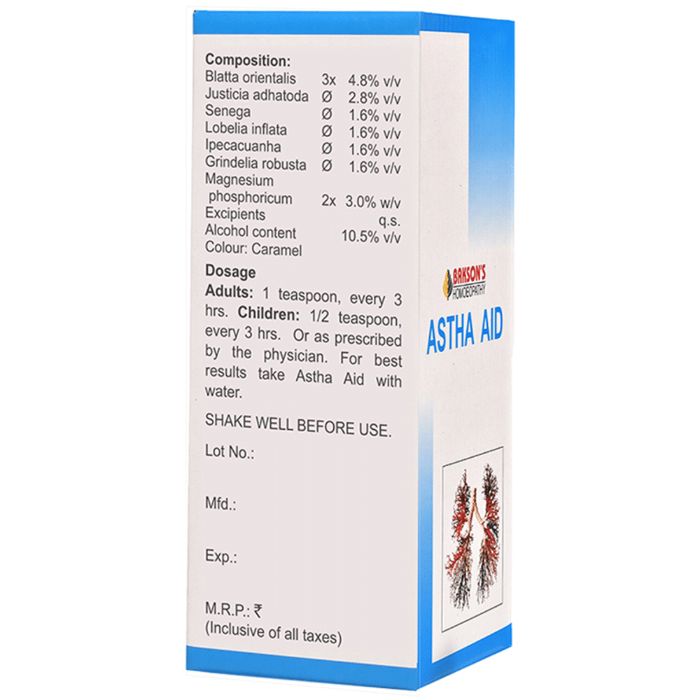 Bakson's Homeopathy Astha Aid Syrup Bakson's Homeopathy Astha Aid Syrup