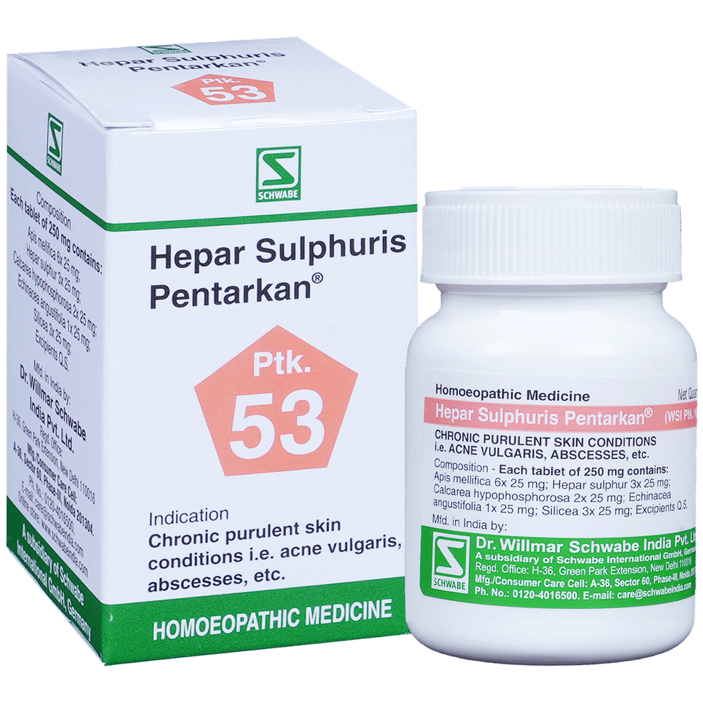 Dr Willmar Schwabe India Hepar Sulphuris Pentarkan Tablet Dr Willmar Schwabe India Hepar Sulphuris Pentarkan Tablet