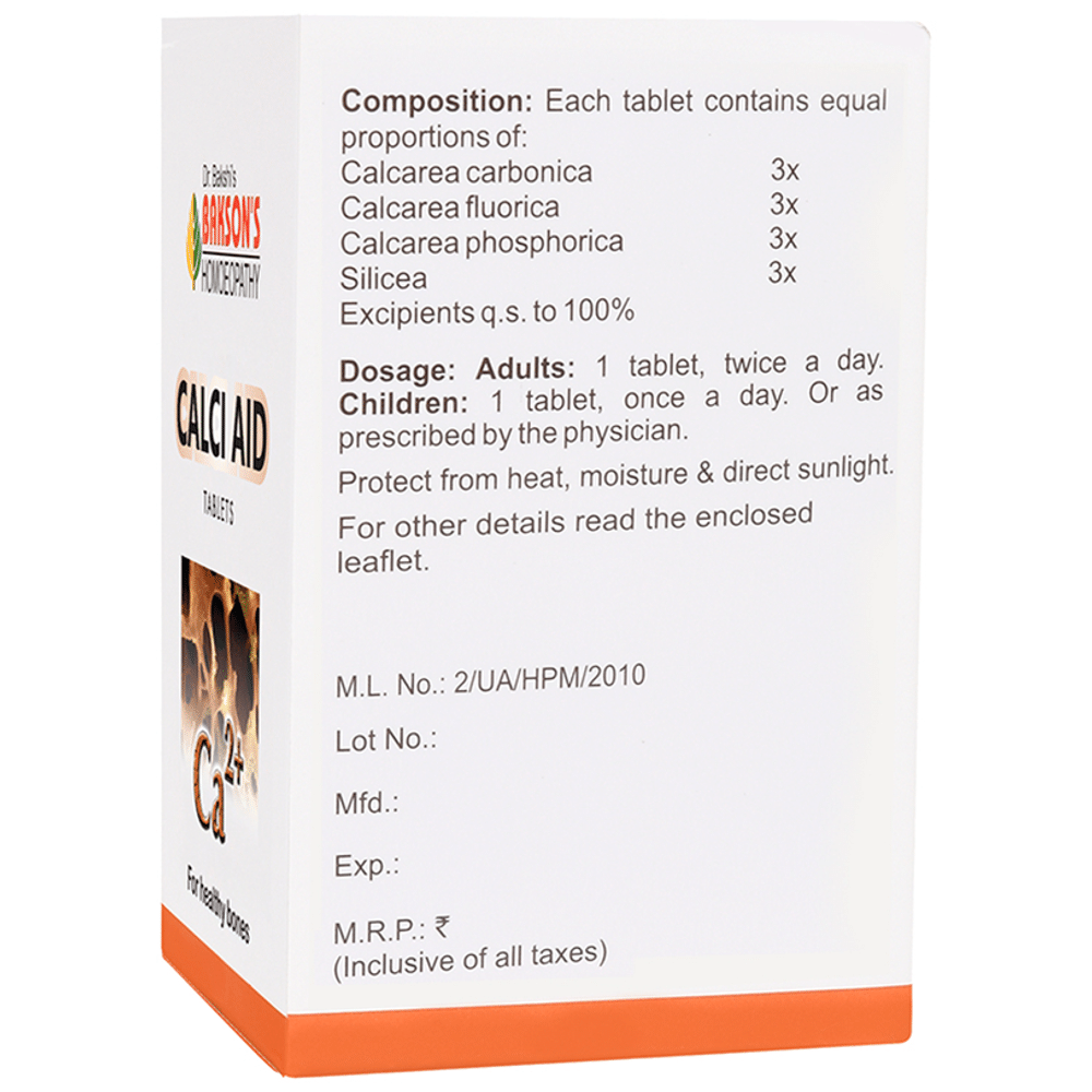 Bakson's Homeopathy Calci Aid Tablet Bakson's Homeopathy Calci Aid Tablet