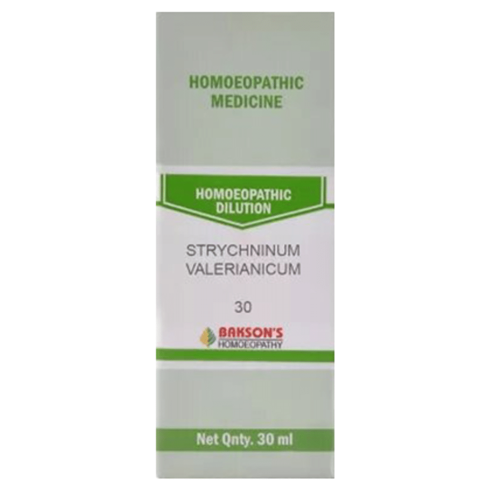 Bakson's Homeopathy Strychninum Valerianicum Dilution 30 Bakson's Homeopathy Strychninum Valerianicum Dilution 30