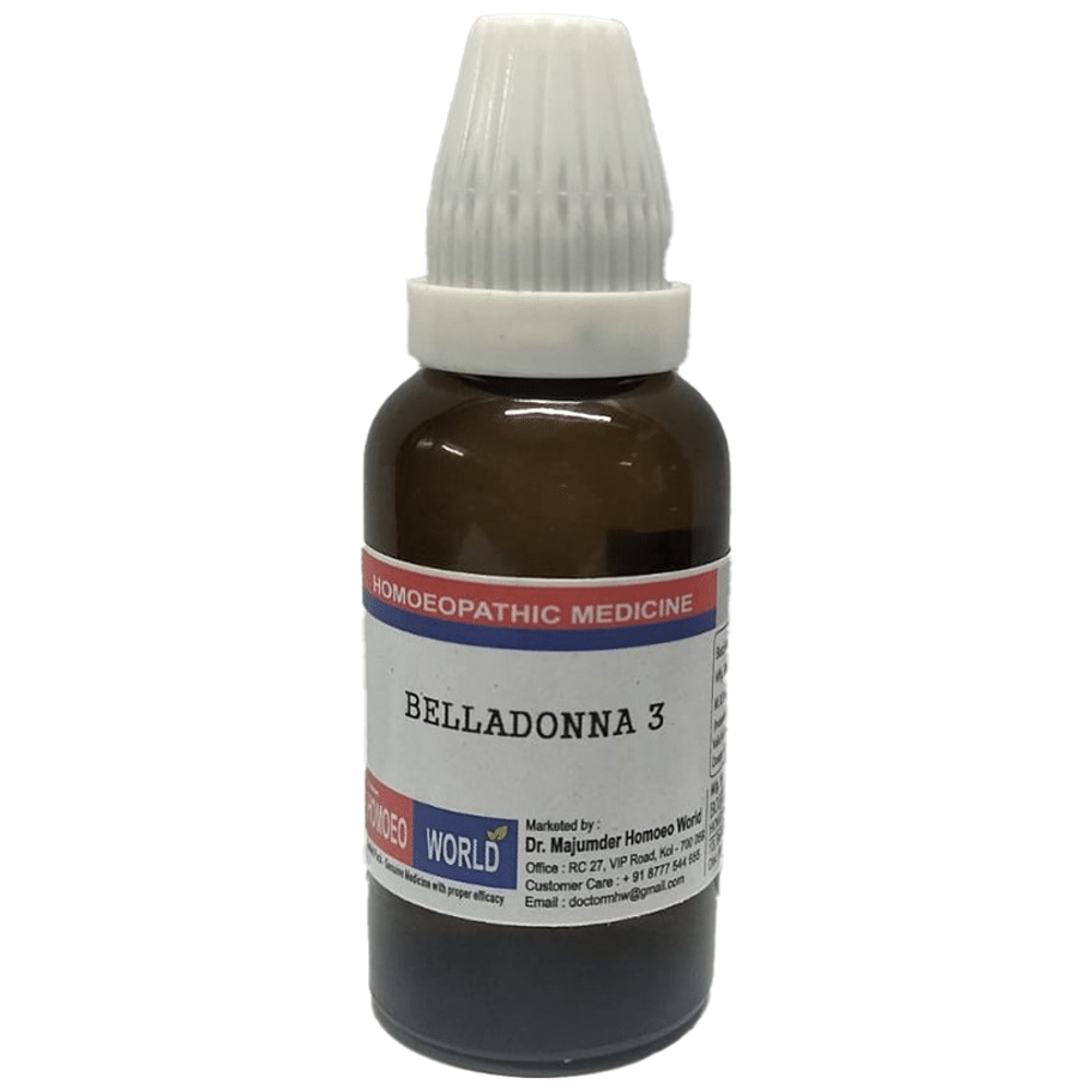 Dr. Majumder Homeo World Belladonna Dilution 3 (30ml Each) Dr. Majumder Homeo World Belladonna Dilution 3 (30ml Each)