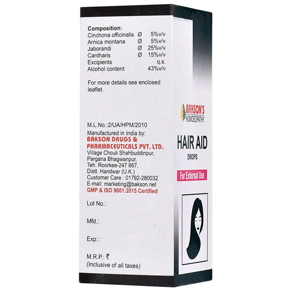 Bakson's Homeopathy Hair Aid Drop for External Use Bakson's Homeopathy Hair Aid Drop for External Use