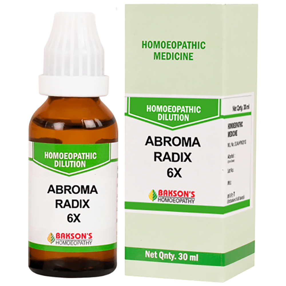 Bakson's Homeopathy Abroma Radix Dilution 6X Bakson's Homeopathy Abroma Radix Dilution 6X