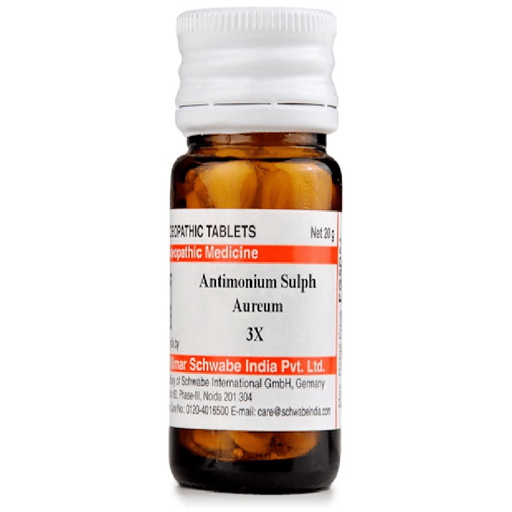 Dr Willmar Schwabe India Antimonium Sulph Aureum Trituration Tablet 3X Dr Willmar Schwabe India Antimonium Sulph Aureum Trituration Tablet 3X