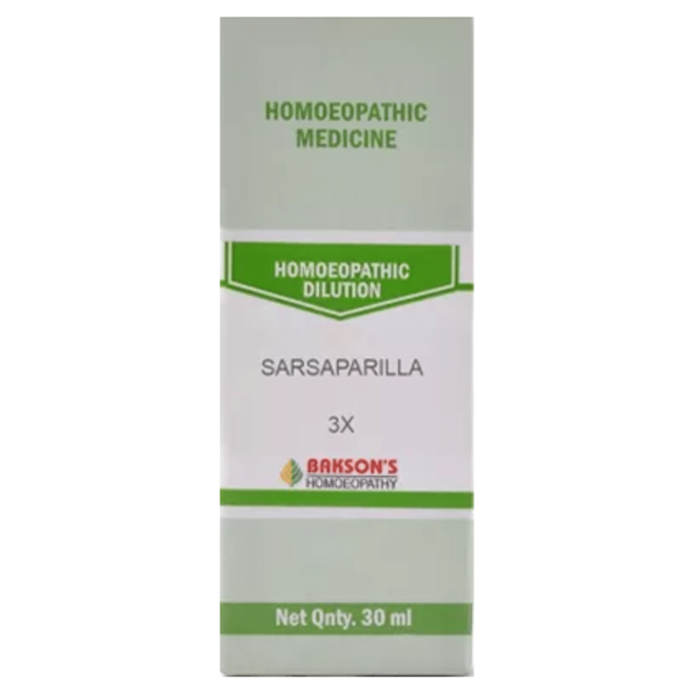 Bakson's Homeopathy Sarsaparilla Dilution 3X Bakson's Homeopathy Sarsaparilla Dilution 3X