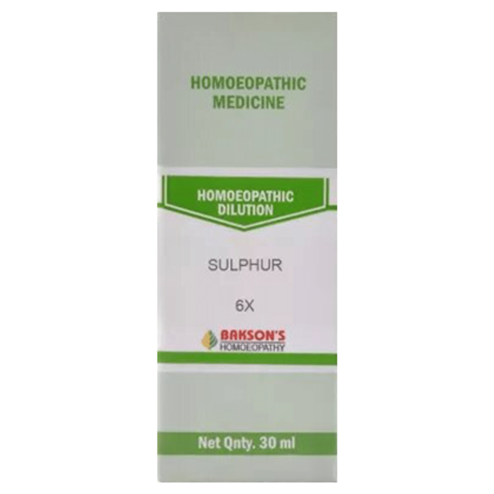 Bakson's Homeopathy Sulphur Dilution 6X Bakson's Homeopathy Sulphur Dilution 6X