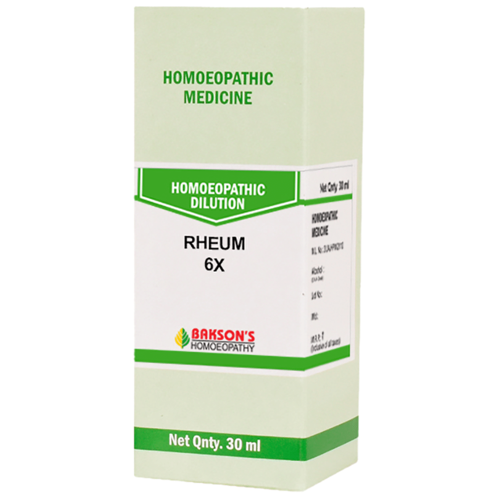 Bakson's Homeopathy Rheum Dilution 6X Bakson's Homeopathy Rheum Dilution 6X