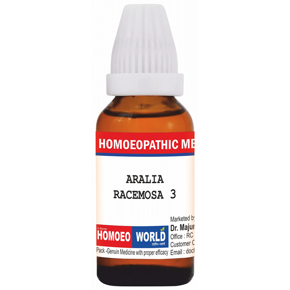 Dr. Majumder Homeo World Aralia Racemosa Dilution (30 ml Each) 3 CH Dr. Majumder Homeo World Aralia Racemosa Dilution (30 ml Each) 3 CH