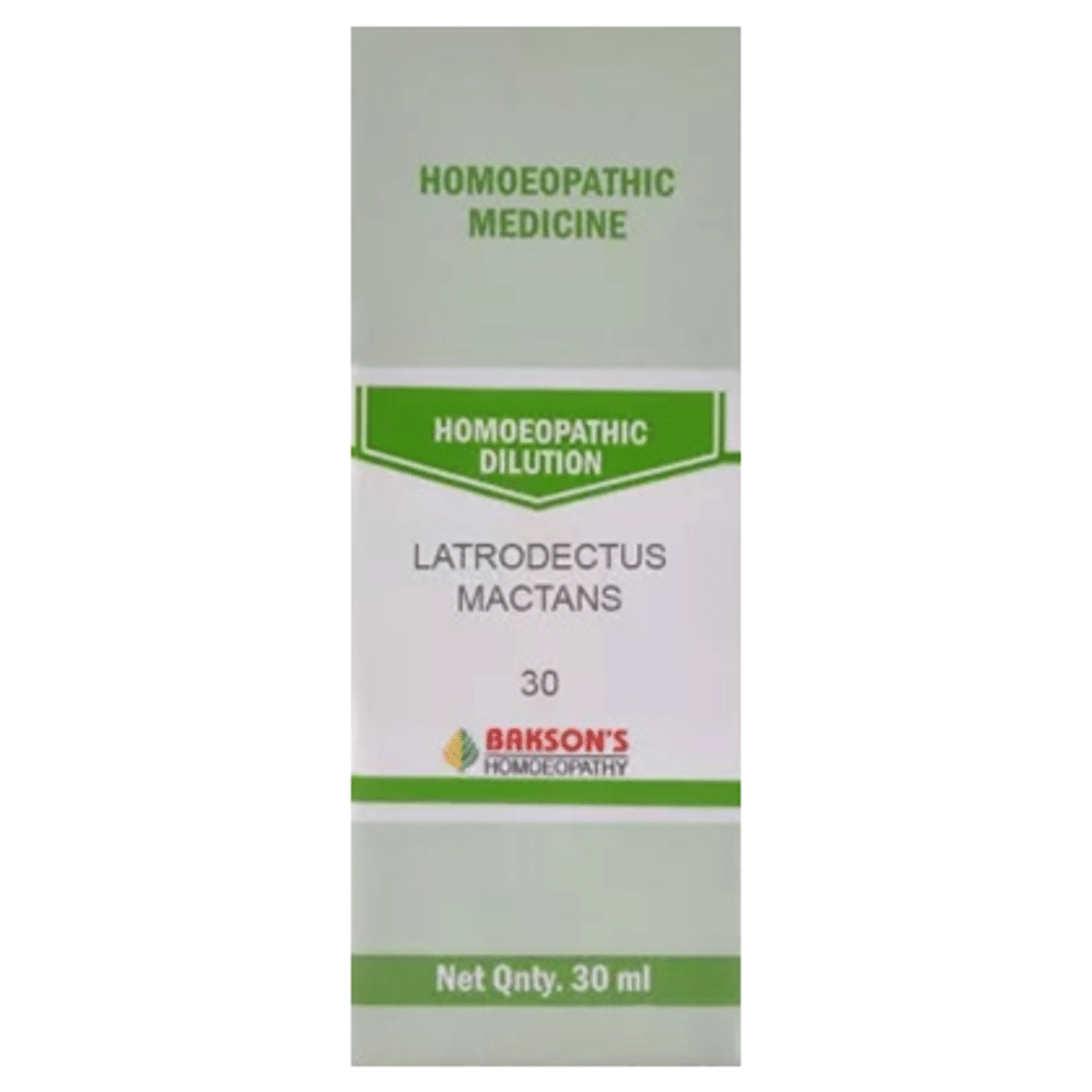 Bakson's Homeopathy Latrodectus Mactans Dilution 30 Bakson's Homeopathy Latrodectus Mactans Dilution 30