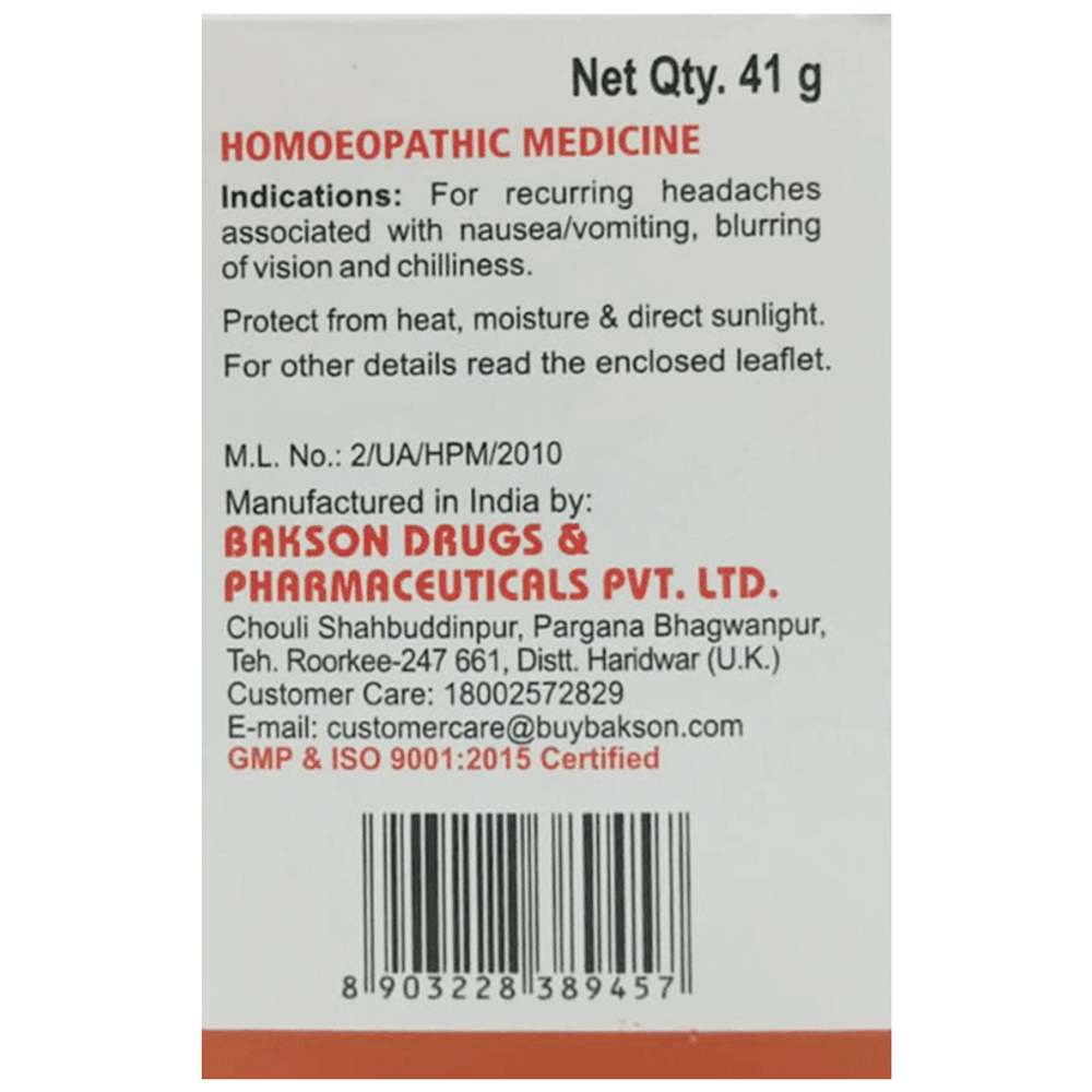 Bakson's Homeopathy Mig Aid Tablet