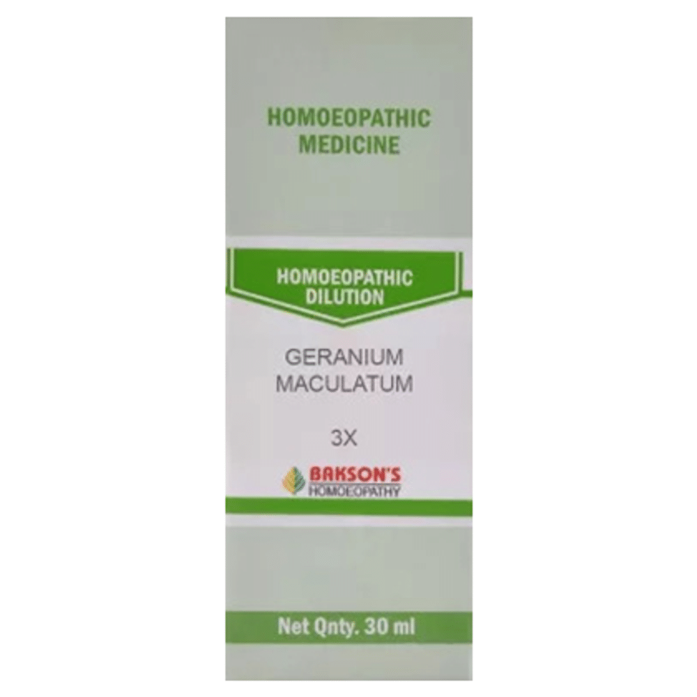 Bakson's Homeopathy Geranium Maculatum Dilution 3X Bakson's Homeopathy Geranium Maculatum Dilution 3X