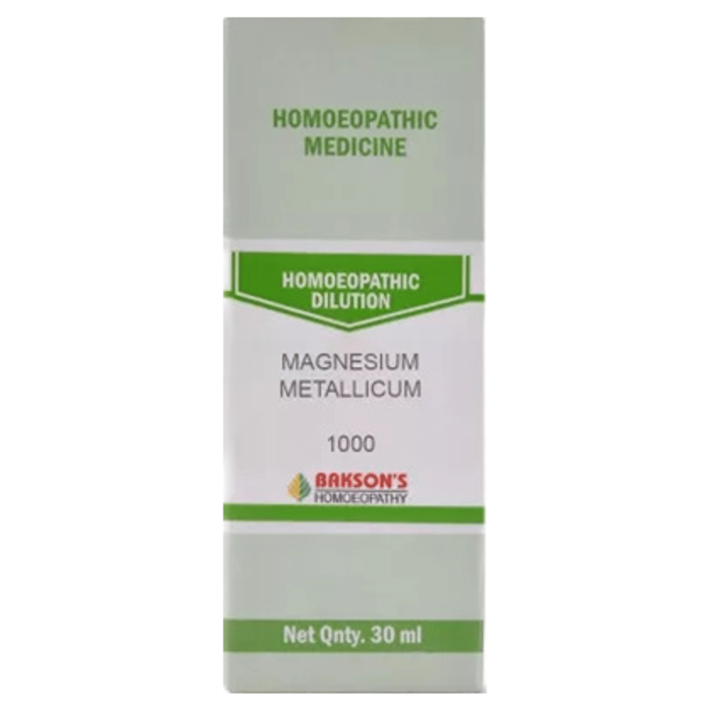 Bakson's Homeopathy Magnesium Metallicum Dilution 1000 CH
