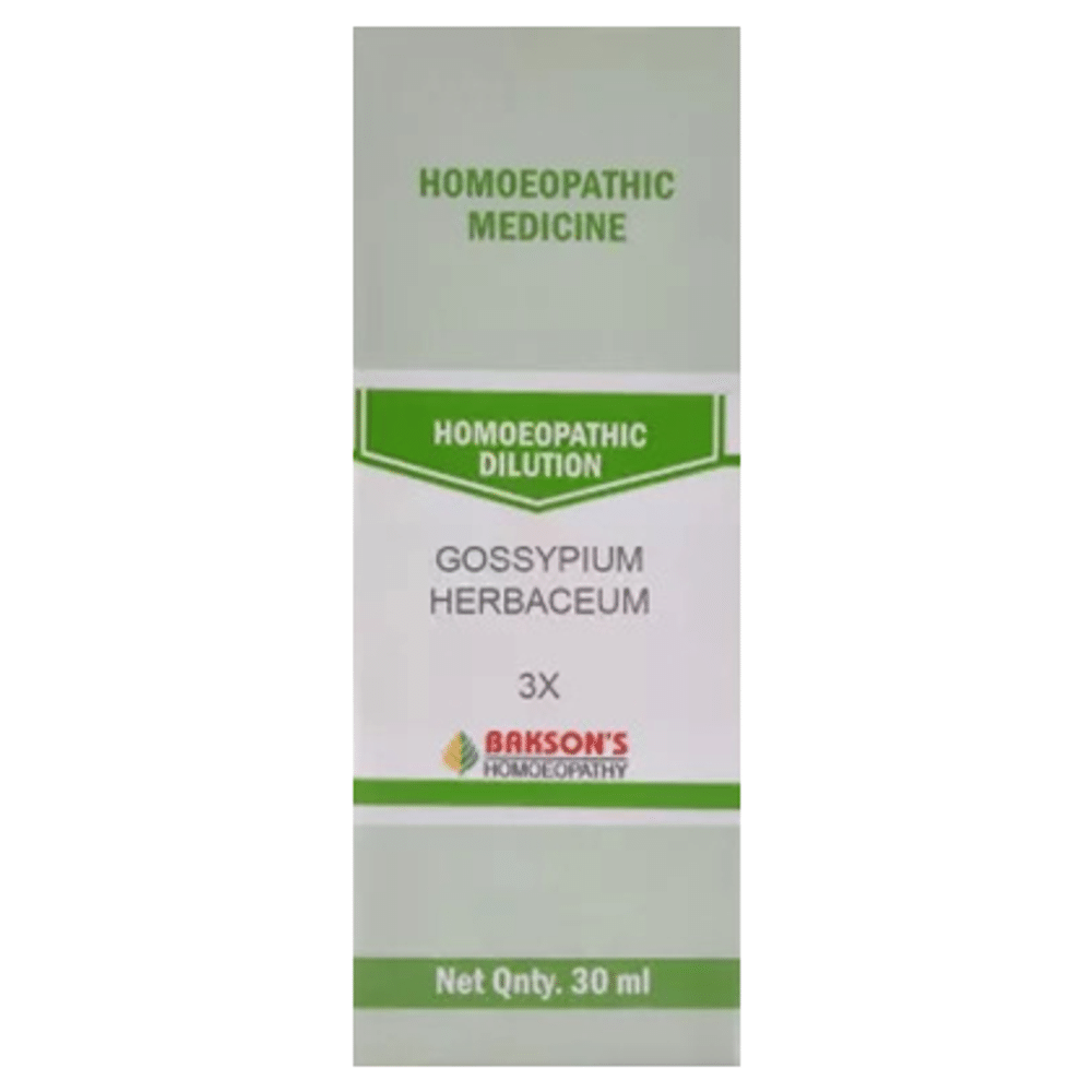 Bakson's Homeopathy Gossypium Herbaceum Dilution 3X