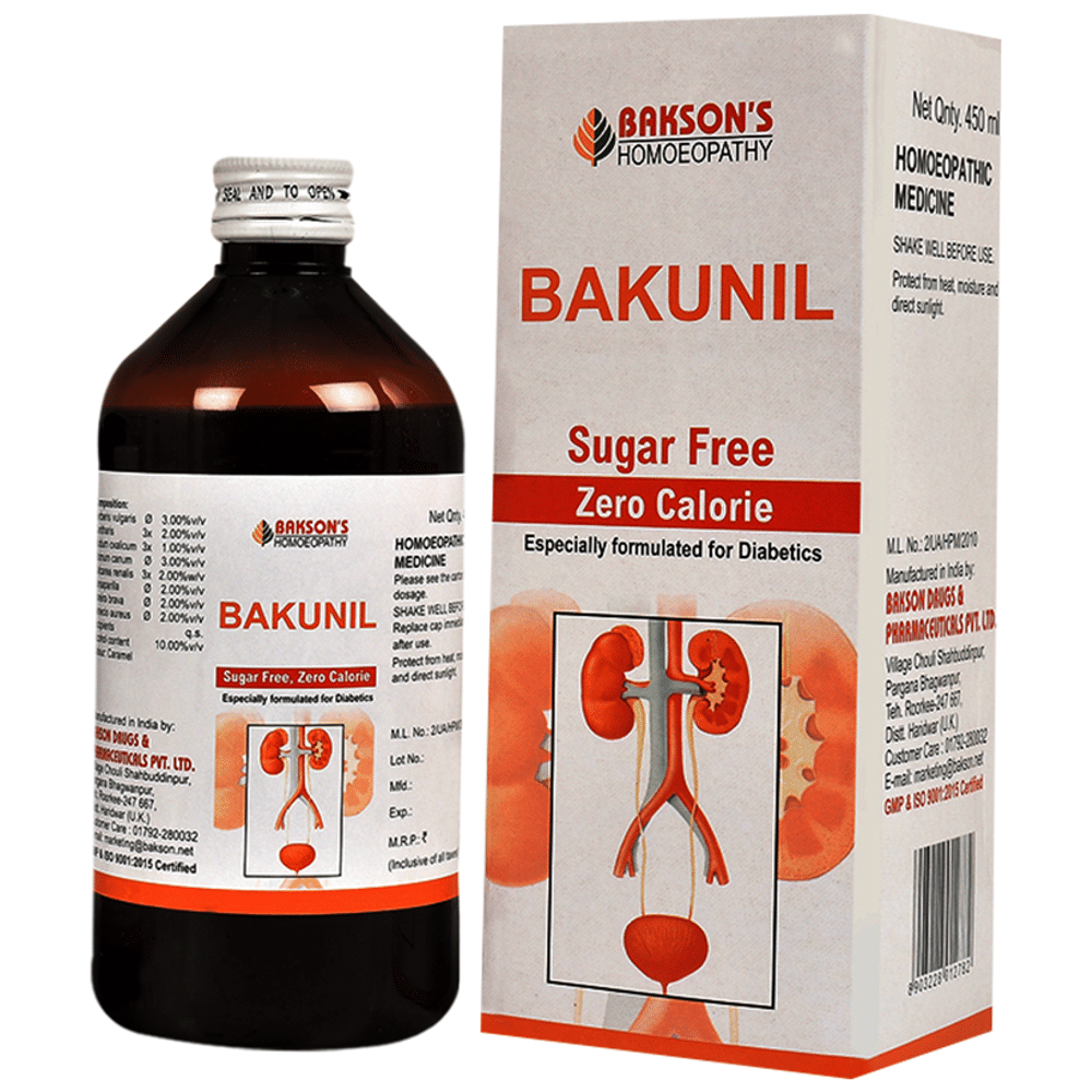 Bakson's Homeopathy Bakunil Syrup Sugar Free Bakson's Homeopathy Bakunil Syrup Sugar Free