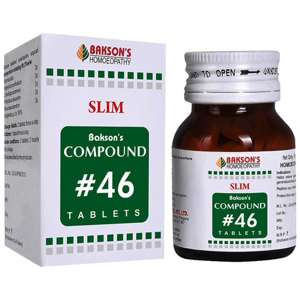 Bakson's Homeopathy Compound # 46 Slim Tablet Bakson's Homeopathy Compound # 46 Slim Tablet
