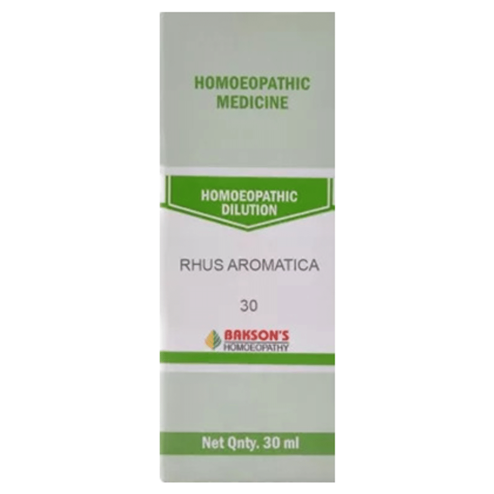 Bakson's Homeopathy Rhus Aromatica Dilution 30 Bakson's Homeopathy Rhus Aromatica Dilution 30