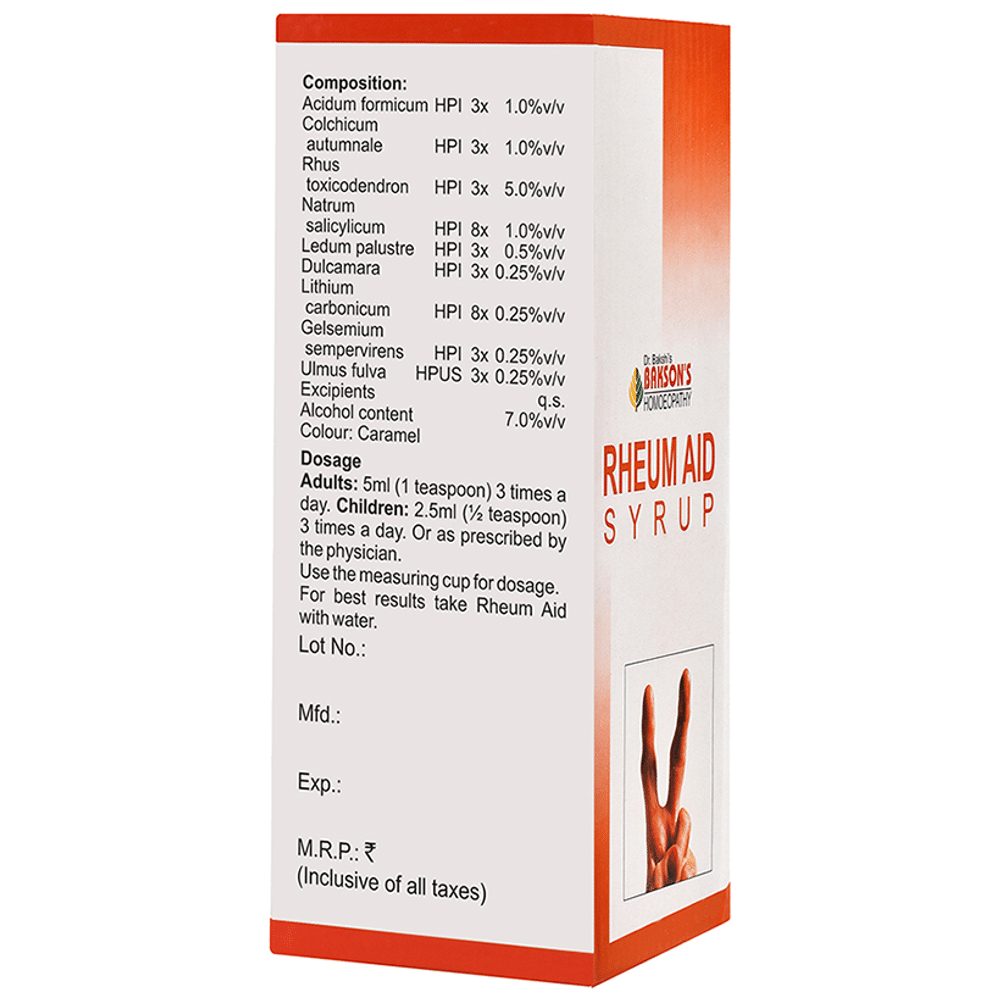 Bakson's Homeopathy Rheum Aid Syrup Homeopathic Medicine