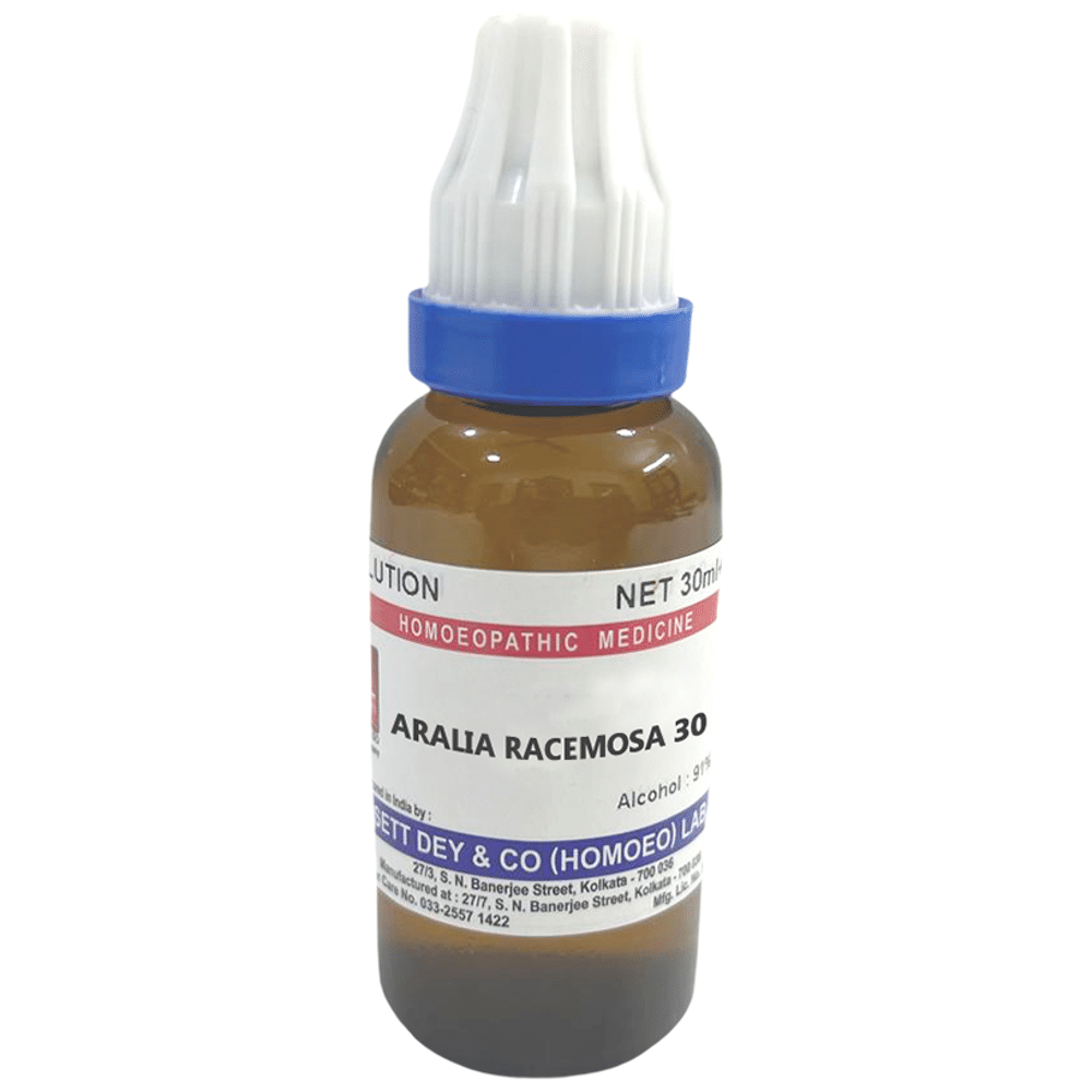 Sett Dey Aralia Racemosa Dilution 30 Sett Dey Aralia Racemosa Dilution 30