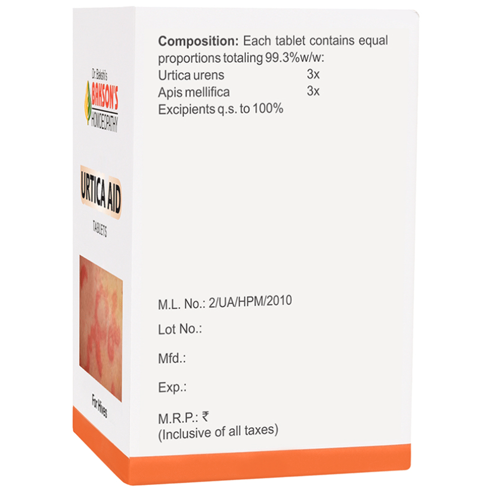 Bakson's Homeopathy Urtica Aid Tablet Bakson's Homeopathy Urtica Aid Tablet