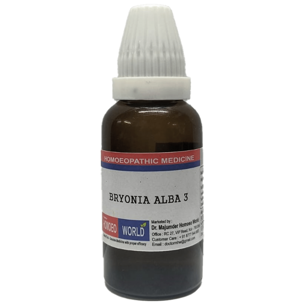 Dr. Majumder Homeo World Bryonia Alba Dilution 3 (30ml Each) Dr. Majumder Homeo World Bryonia Alba Dilution 3 (30ml Each)