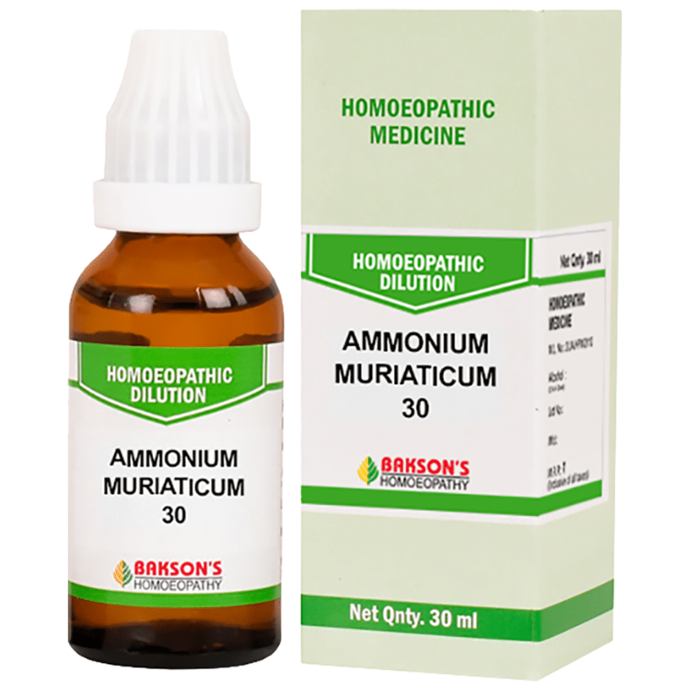 Bakson's Homeopathy Ammonium Muriaticum Dilution 30 Bakson's Homeopathy Ammonium Muriaticum Dilution 30