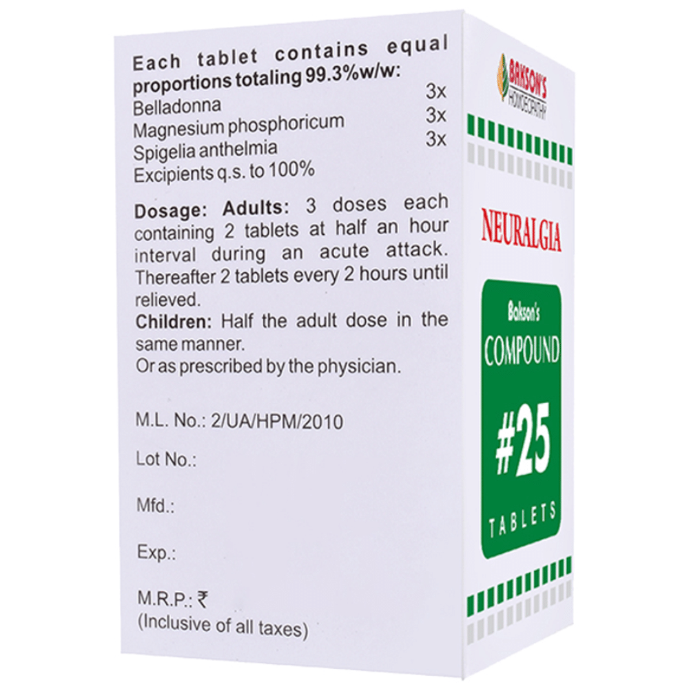 Bakson's Homeopathy Compound # 25 Tablet Bakson's Homeopathy Compound # 25 Tablet