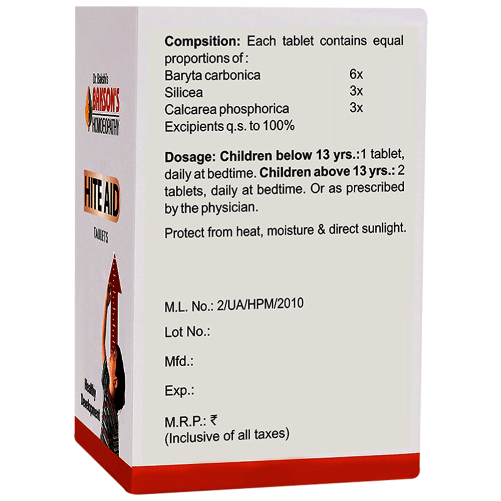 Bakson's Homeopathy Hite Aid Tablet Bakson's Homeopathy Hite Aid Tablet