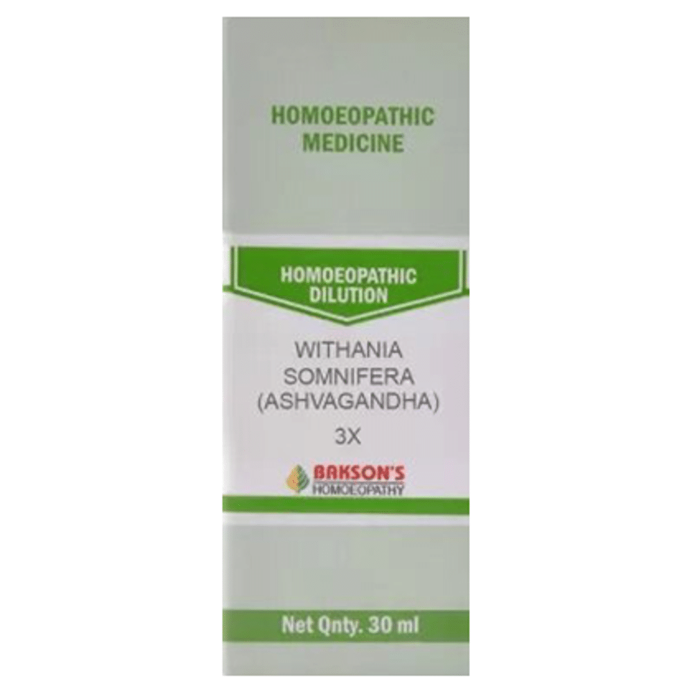 Bakson's Homeopathy Withania Somnifera (Ashvagandha)  Dilution 3X