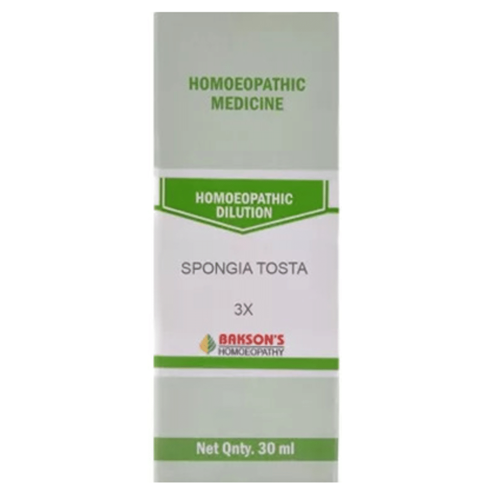 Bakson's Homeopathy Spongia Tosta Dilution 3X Bakson's Homeopathy Spongia Tosta Dilution 3X