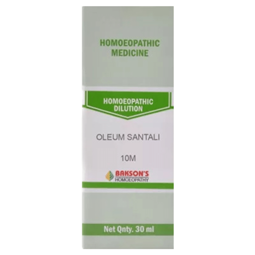 Bakson's Homeopathy Oleum Santali Dilution 10M Bakson's Homeopathy Oleum Santali Dilution 10M