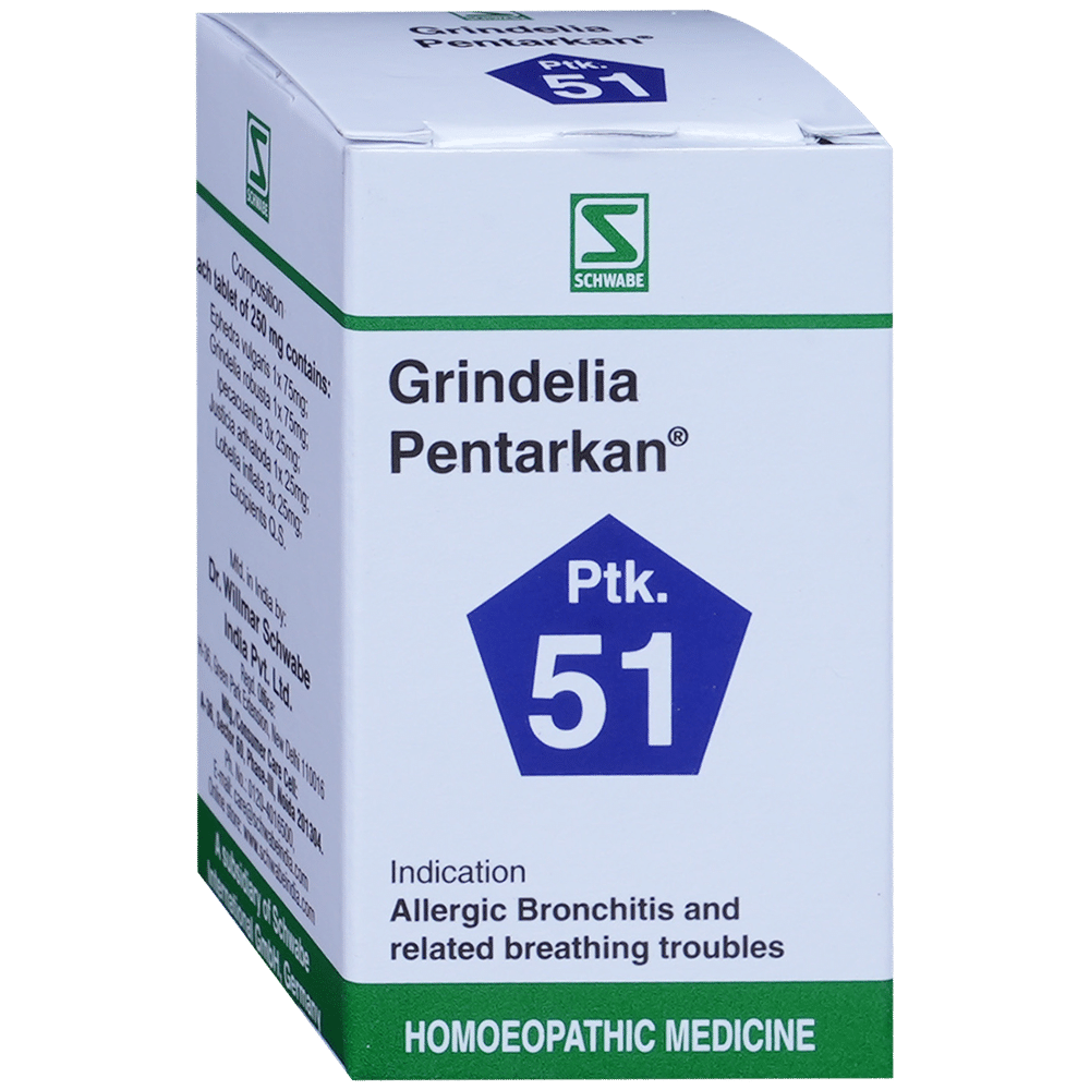 Dr Willmar Schwabe India Grindelia Pentarkan Ptk 51 Tablet Dr Willmar Schwabe India Grindelia Pentarkan Ptk 51 Tablet