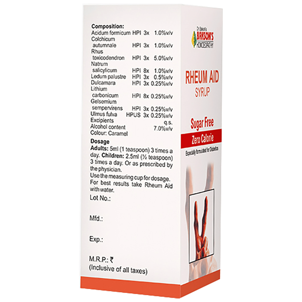 Bakson's Homeopathy Rheum Aid Syrup Sugar Free Bakson's Homeopathy Rheum Aid Syrup Sugar Free