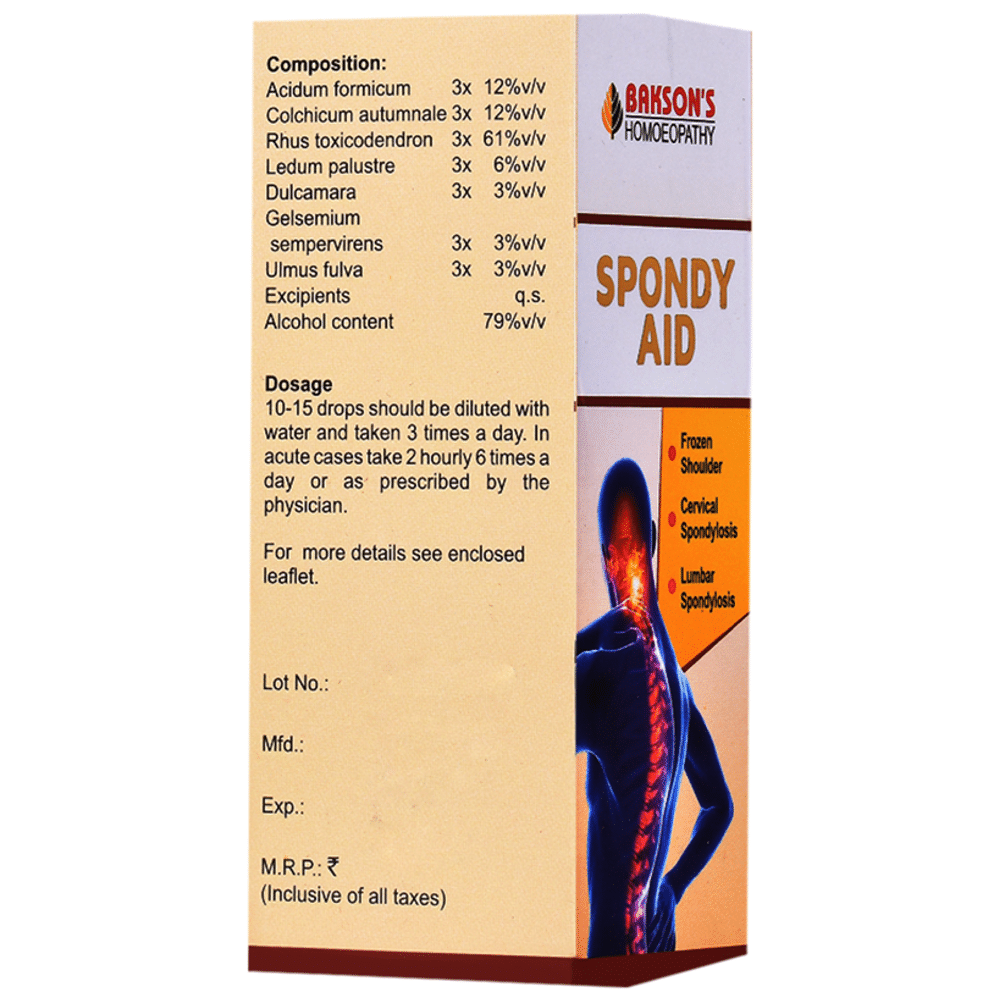 Bakson's Homeopathy Spondy Aid Drop Bakson's Homeopathy Spondy Aid Drop