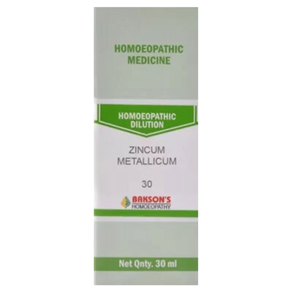 Bakson's Homeopathy Zincum Metallicum Dilution 30 Bakson's Homeopathy Zincum Metallicum Dilution 30