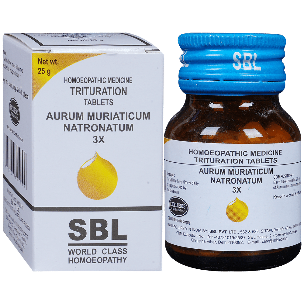 SBL Aurum Muriaticum Natronatum Trituration Tablet 3X SBL Aurum Muriaticum Natronatum Trituration Tablet 3X