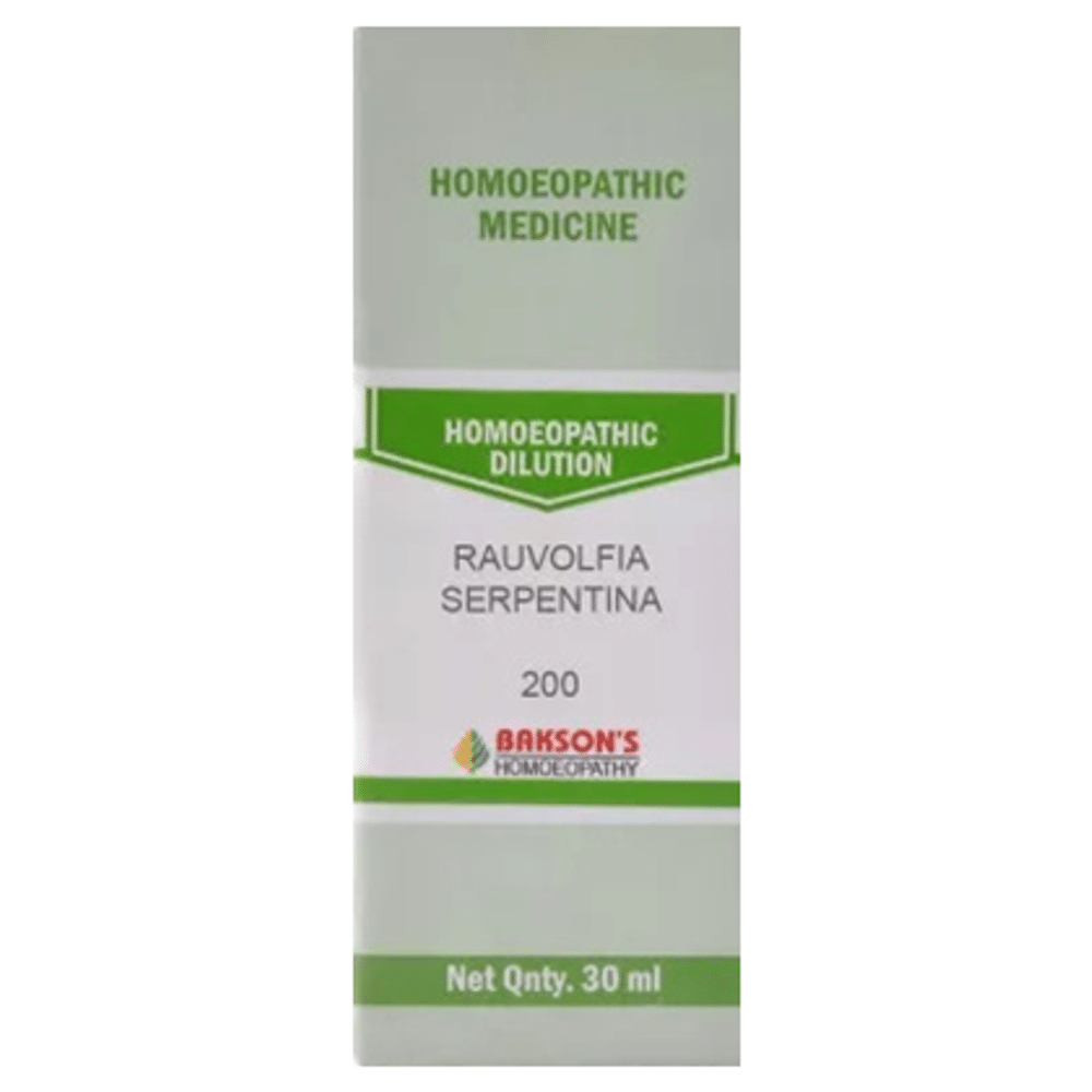 Bakson's Homeopathy Rauvolfia Serpentina Dilution 200 Bakson's Homeopathy Rauvolfia Serpentina Dilution 200