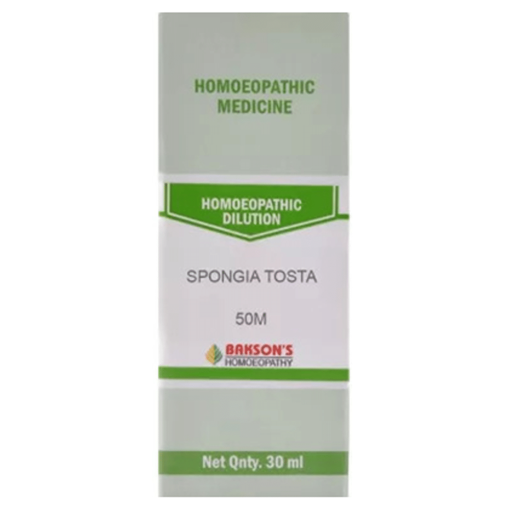 Bakson's Homeopathy Spongia Tosta Dilution 50M Bakson's Homeopathy Spongia Tosta Dilution 50M