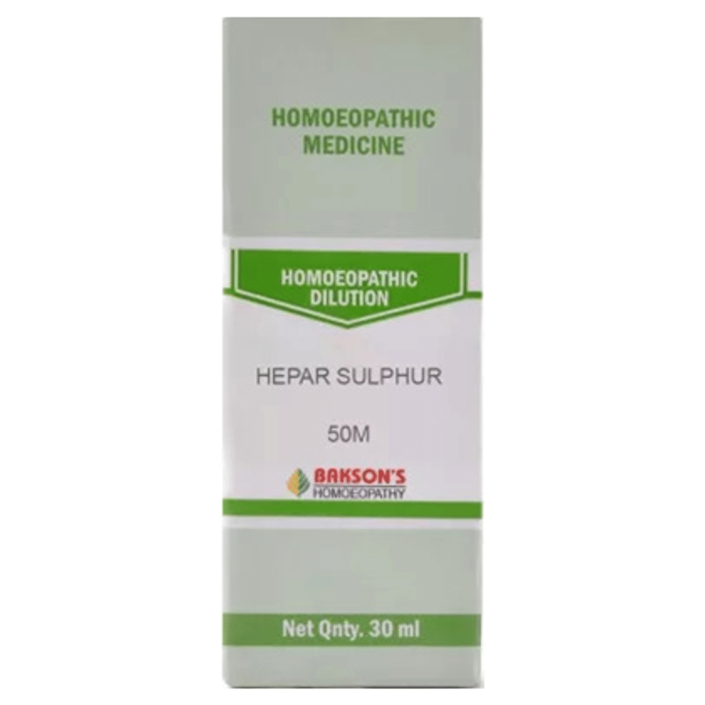Bakson's Homeopathy Hepar Sulphur Dilution 50M Bakson's Homeopathy Hepar Sulphur Dilution 50M