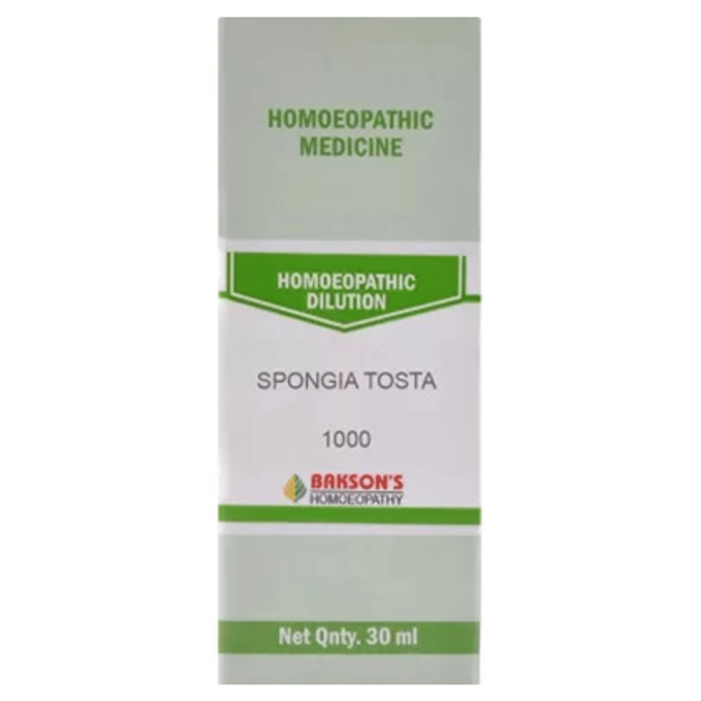 Bakson's Homeopathy Spongia Tosta Dilution 1000 CH Bakson's Homeopathy Spongia Tosta Dilution 1000 CH