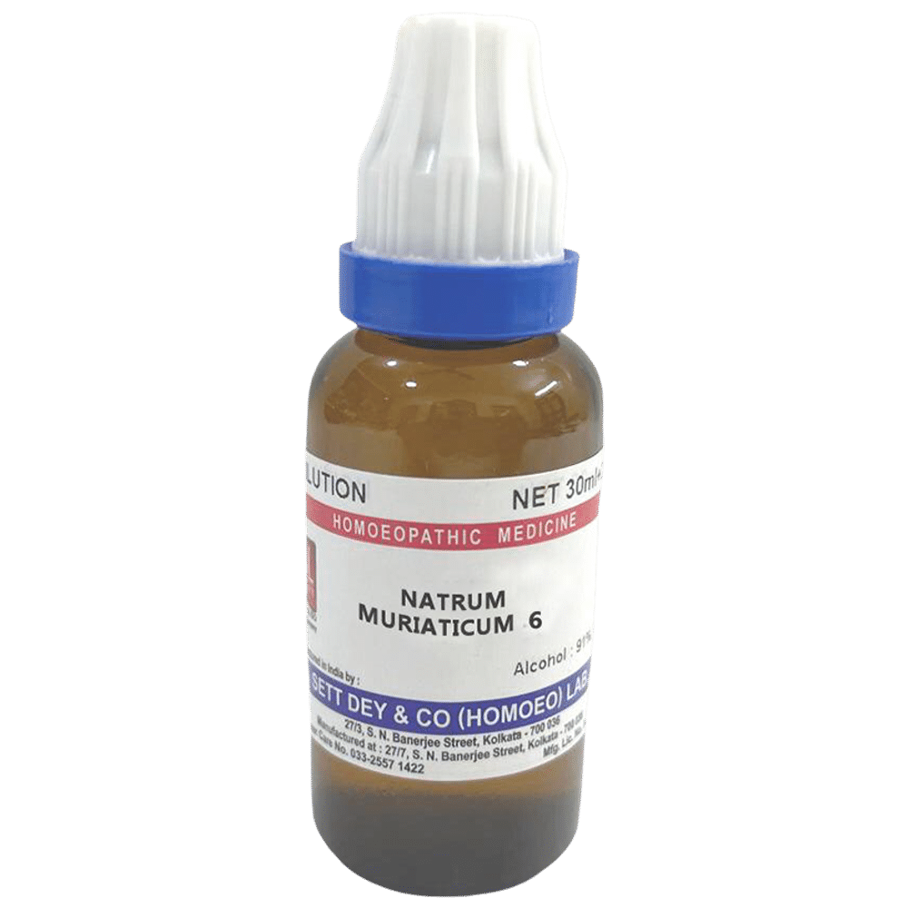 Sett Dey Natrum Muriaticum Dilution 6 Sett Dey Natrum Muriaticum Dilution 6